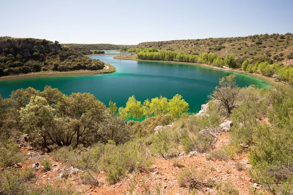 Conceja lagoon, ruidera természeti park, castilla-la mancha (Spanyolország) — Stock Fotó