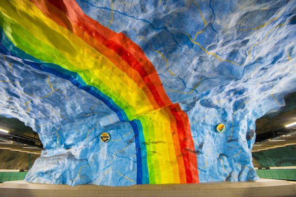 Станция метро Stadion в Стокгольме, Швеция
