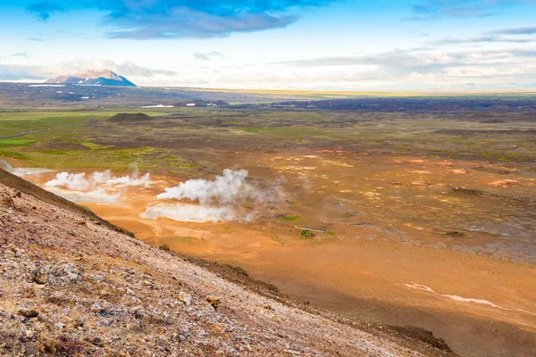 Vista do topo do Namafjall, Islândia — Fotografia de Stock