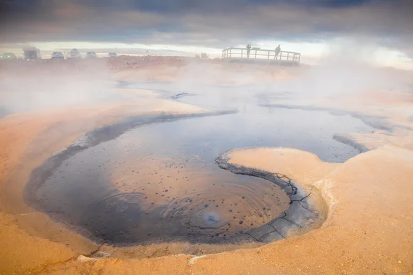 Mud pots in the geothermal area Hverir, Iceland — Stock Photo, Image