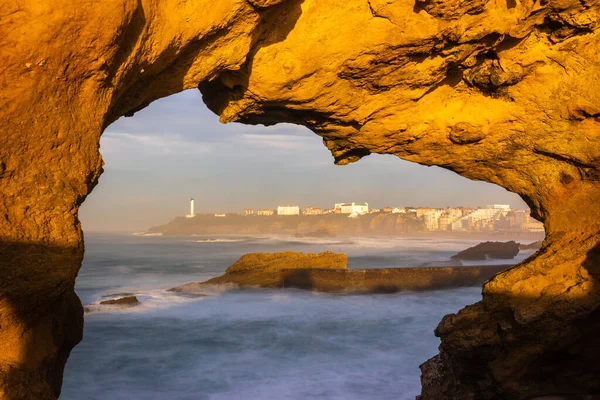 Biskajský Záliv Při Západu Slunce Biarritz Francii — Stock fotografie