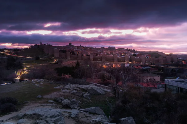 Blick Auf Avila Von Los Cuatro Postes Calvary Spanien — Stockfoto