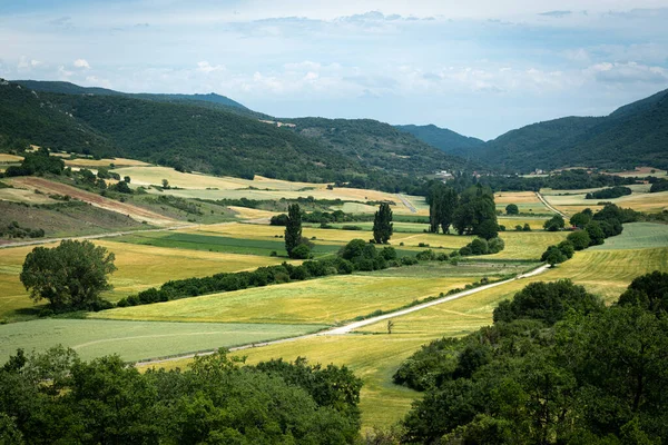 Panoramisch Uitzicht Vanaf Kasteel Van Lanos Het Dorp Ocio Provincie — Stockfoto
