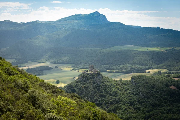 Lanos Slott Byn Ocio Alava Provinsen Spanien Stockbild