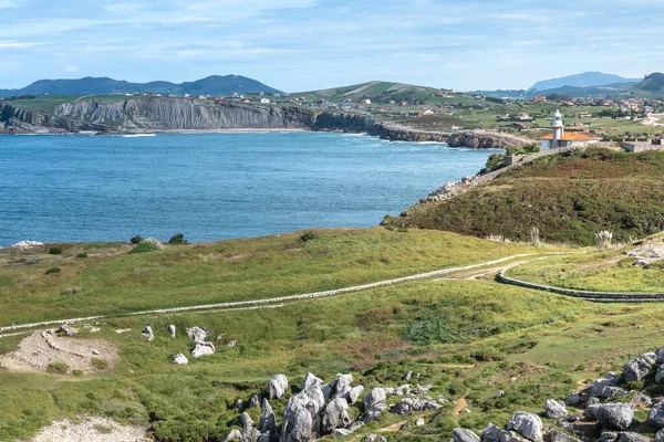 Maják Punta Del Torco Afuera Suances Kantábrie Španělsko — Stock fotografie