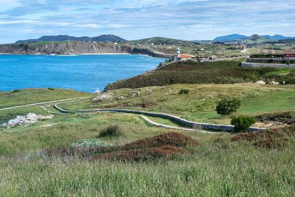 Faro Punta Del Torco Afuera Suances Cantabria España —  Fotos de Stock