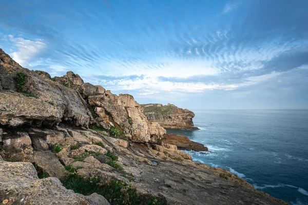 Rocky Coast Cabo Mayor Santander Spain Stok Resim