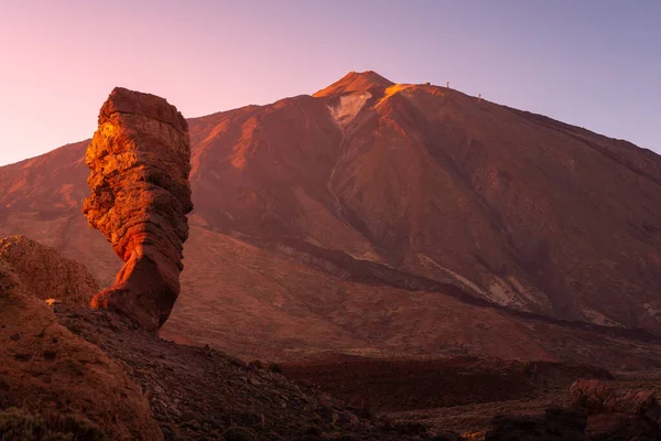 Roque Cinchado Και Κορυφή Του Ηφαιστείου Teide Εθνικό Πάρκο Teide — Φωτογραφία Αρχείου