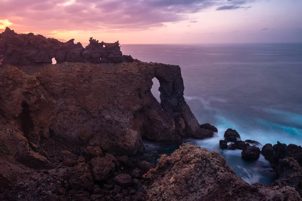 Cape Punta Juan Centellas Coucher Soleil Île Tenerife Espagne — Photo