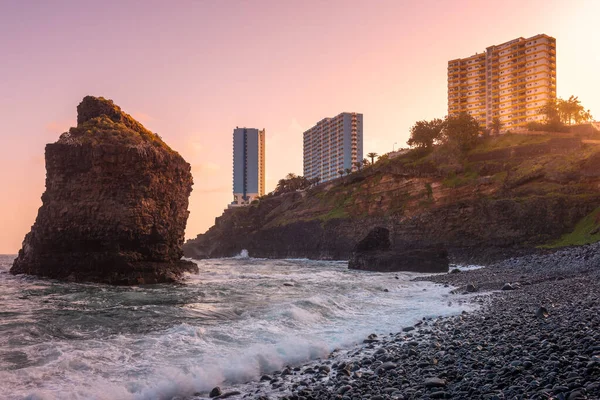 Los Roques Beach Sunrise Tenerife Island Spain Stock Image