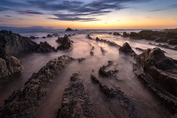 Beach Barrika Sunset Basque Country Spain — Stok fotoğraf