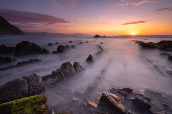 Beach Barrika Sunset Basque Country Spain — Photo