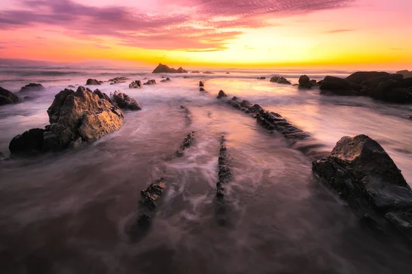 Beach Barrika Sunset Basque Country Spain — Stock Photo, Image