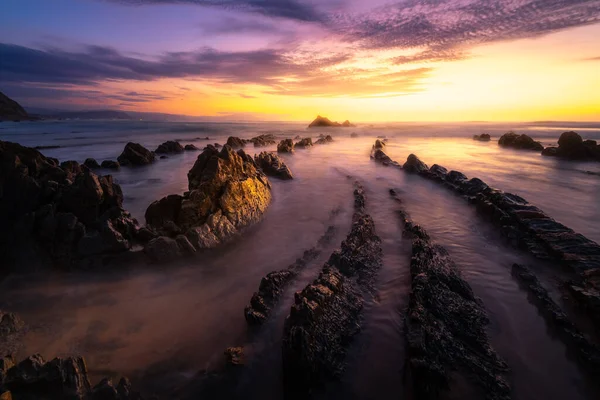Beach Barrika Sunset Basque Country Spain — Stock Photo, Image