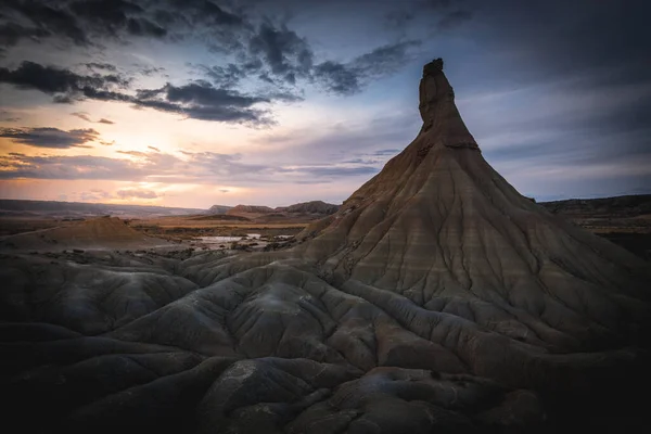 Rocha Castildetierra Reserva Biosfera Bardenas Reales Navarra Espanha — Fotografia de Stock