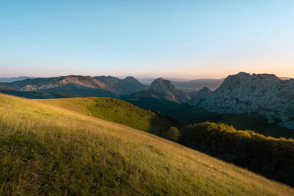 Urkiola Natural Park Sunrise Vizcaya Spain — Zdjęcie stockowe