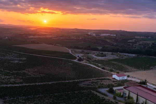 Landscape Rioja Sunrise Cortijo Logroo Spain — Stockfoto