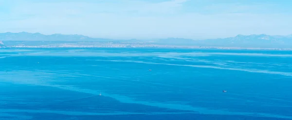 Paysage Marin Bleu Une Hauteur Panorama Sur Littoral Antalya — Photo