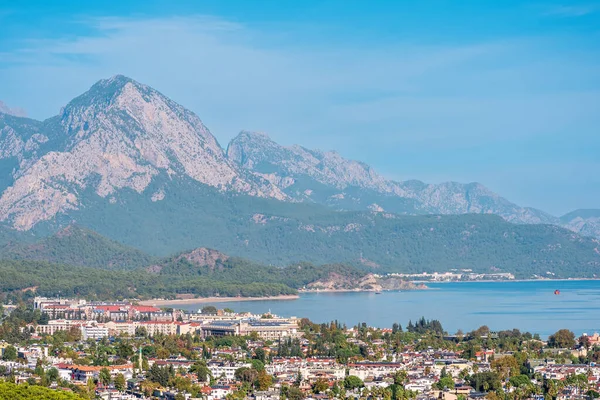 Vista Della Città Una Bellissima Valle Montagna Kemer Turchia Con — Foto Stock