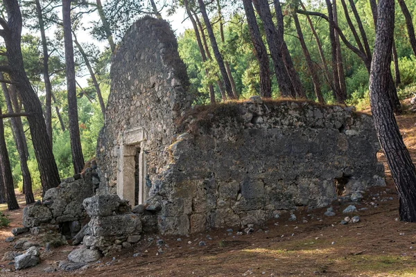 Ruinas Antiguo Edificio Romano Bosque Cerca Antigua Ciudad Phaselis Turquía — Foto de Stock