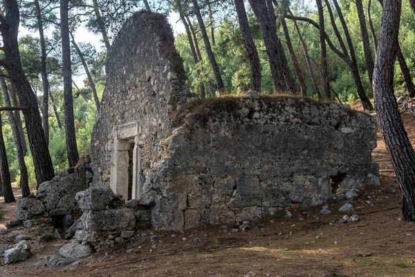 Ruinas Antiguo Edificio Romano Bosque Cerca Antigua Ciudad Phaselis Turquía — Foto de Stock
