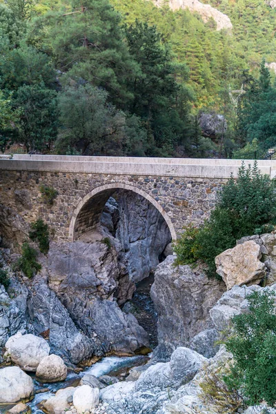 Ancient Roman Bridge Mountain River Kesme Bogazi Canyon Turkey — Stock Photo, Image