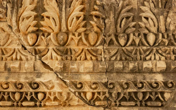 Ancient Weathered Stone Cut Ornament Ruins Building Ancient City Myra — Zdjęcie stockowe