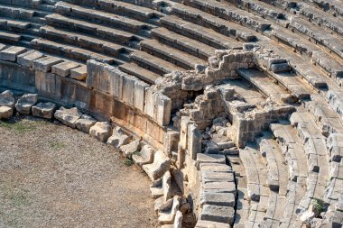 tribunes of ruined ancient theater in Myra, Turkey