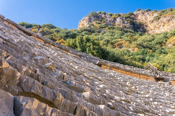 Vista Desde Arena Hasta Las Gradas Escalonadas Del Anfiteatro Cortado — Foto de Stock