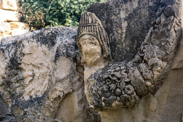Antique Erased Relief Architectural Detail Ruins Ancient City Myra Now — Zdjęcie stockowe
