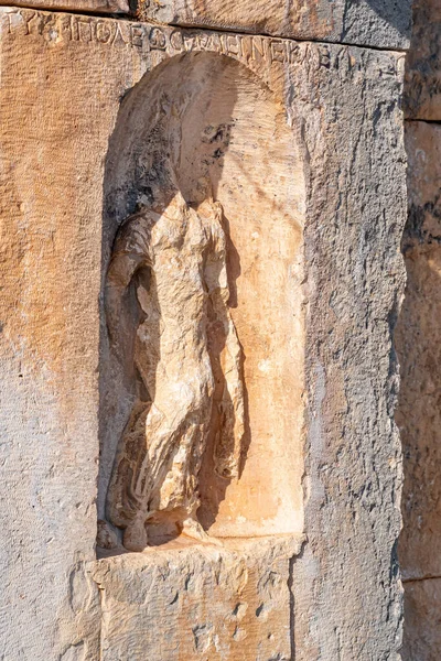 Antique Erased Relief Architectural Detail Ruins Ancient City Myra Now — Fotografia de Stock