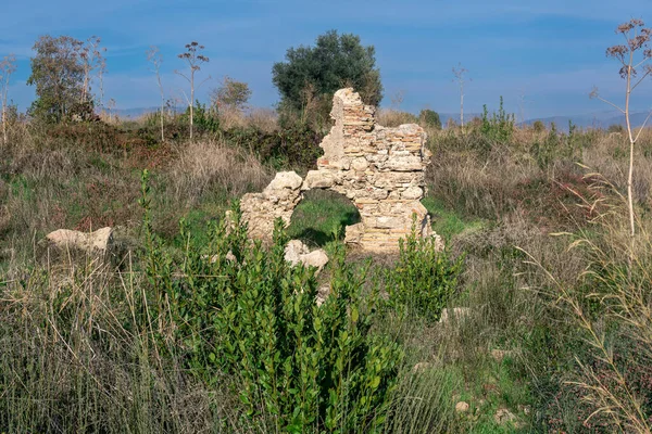Cubierto Ruinas Sitio Antigua Ciudad Side Las Inmediaciones Moderna Manavgat — Foto de Stock