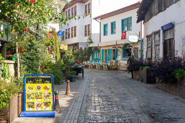 Antalya Turquía Noviembre 2021 Antiguas Calles Turísticas Con Hoteles Restaurantes — Foto de Stock