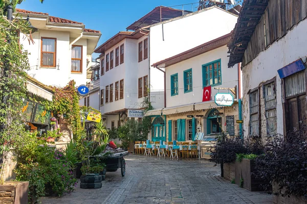 Анталія Туреччина Листопада 2021 Року Старі Туристичні Вулиці Готелями Ресторанами — стокове фото