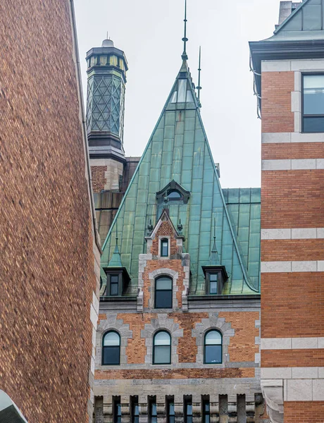 Street Quebec Tua Hari Musim Dingin Mendung — Stok Foto