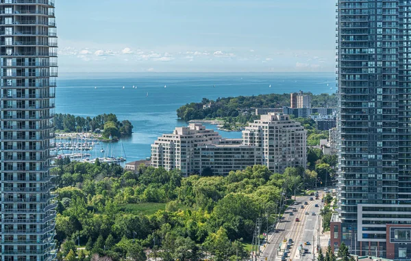 Widok Apartamenty Nad Jeziorem Ontario Toronto Kanada — Zdjęcie stockowe