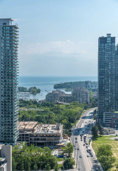 Widok Apartamenty Nad Jeziorem Ontario Toronto Kanada — Zdjęcie stockowe