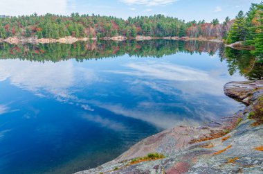 Killarney Park 'taki Orman Gölü Sonbahar mevsimi boyunca