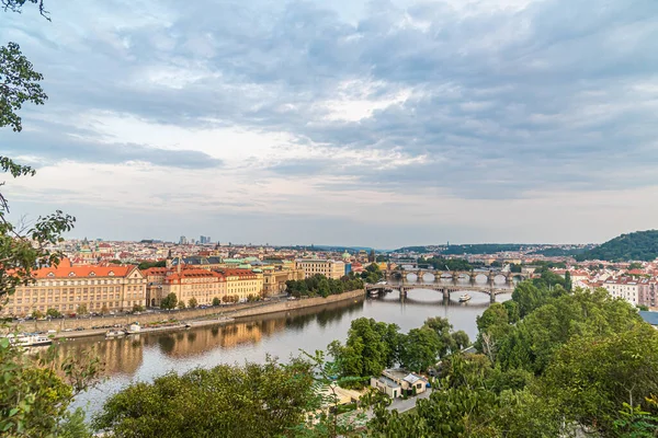 Uitzicht Stad Praag Huizen Bruggen Gebouwen — Stockfoto