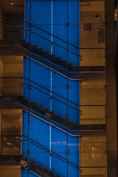 Blue Stairs Dark Background Toronto Canada — Stock Photo, Image