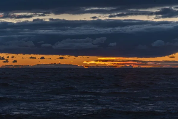 Coucher Soleil Coloré Dessus Eau Lac Supérieur Canada — Photo