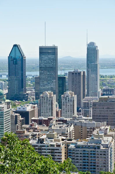 Tři Nejvyšší Montreal Mrakodrapy Vrcholu Mount Royal Quebec Kanada — Stock fotografie