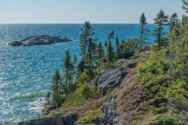 Klippiga Stranden Superior Lake Kanada — Stockfoto