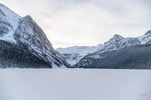 Lago Louise Banff Park Tempo Inverno Alberta Canadá — Fotografia de Stock