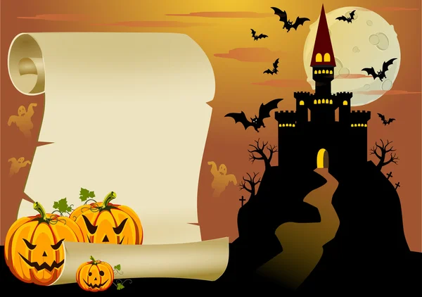 Tarjeta de Halloween espeluznante — Vector de stock