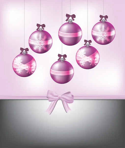 Roze kerstkaart — Stockvector