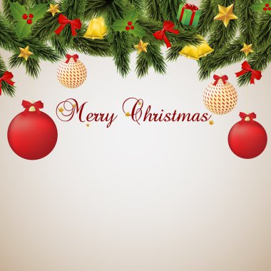 Noel kartı altın ve kırmızı