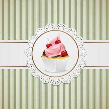 pembe krem ile cupcake