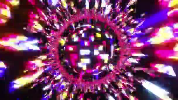 Neon Disko topu pürüzsüz VJ döngü animasyonu — Stok video