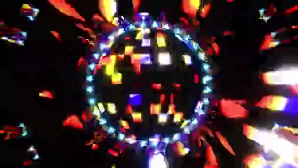Neon Disco ball animation en boucle VJ sans couture — Video